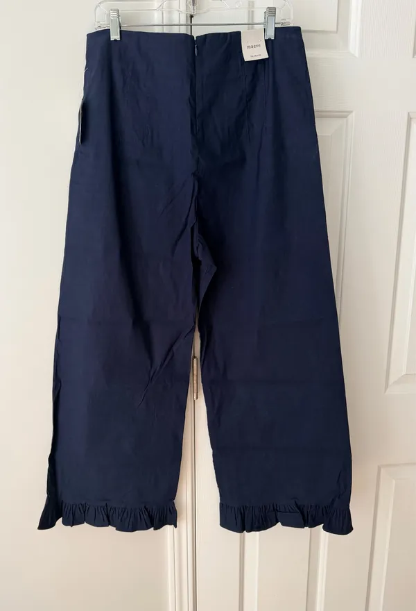 Anthropologie Maeve The Colette Ruffle-Hem Crop Wide-Leg Pants, Size 31 - Image 12