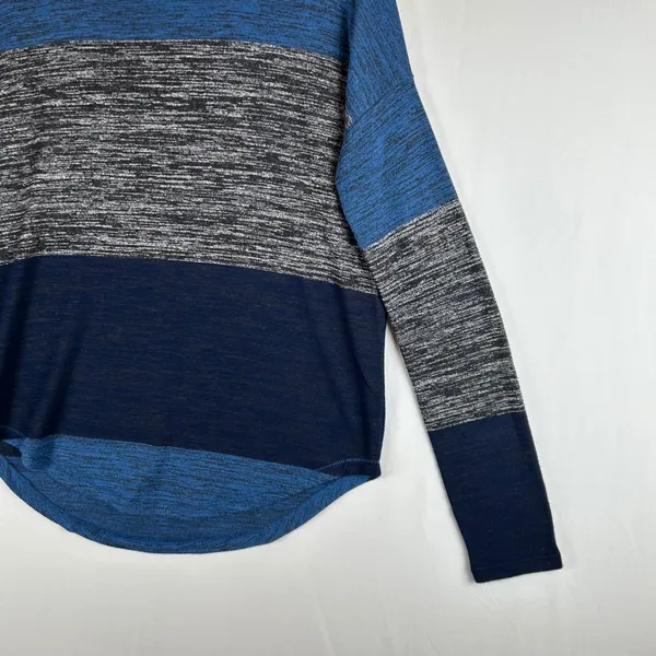 Rag & Bone Blue Gray Colorblock Knit‎ Sweater XS Long Sleeve Hudson Tee - Image 8