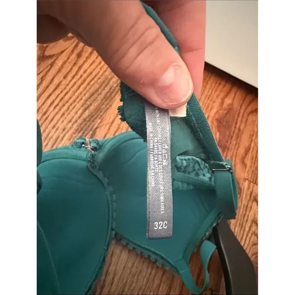 Aerie Teal Lace Underwire Bra Size 32C - Image 4