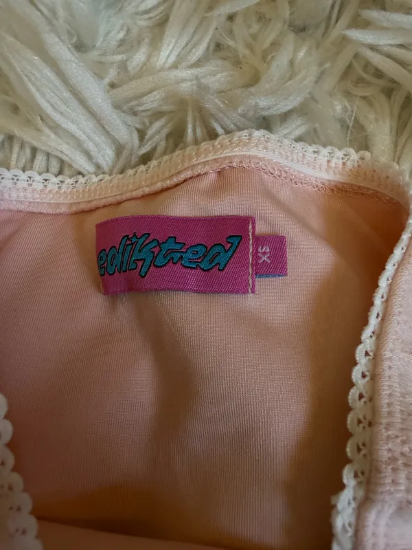 Edikted Strapless Pink Dress Mini - Image 4