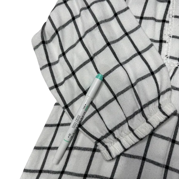 Wrangler White Black Plaid Pintuck Blouse Western Boho Size Medium - Image 11