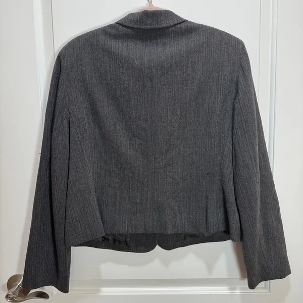 Ralph Lauren LRL Wool Blend 3 Button Blazer‎ Jacket Women's Sz 14 Gray Academia - Image 4