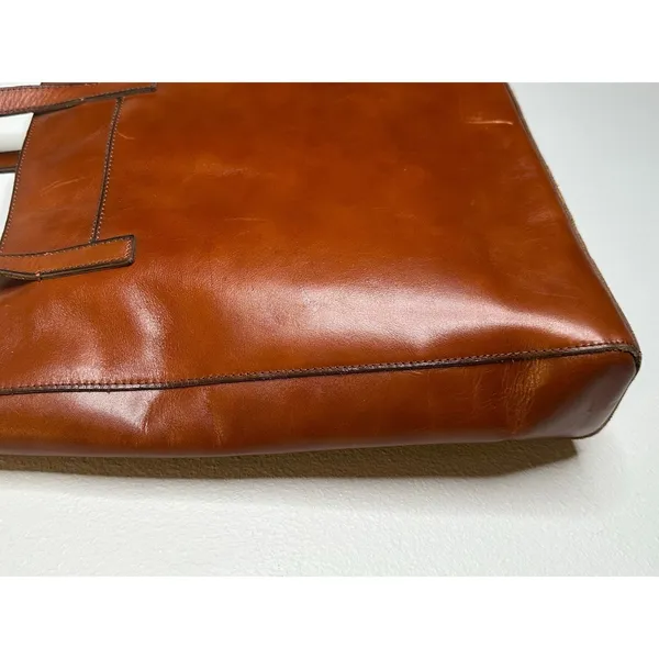 PATRICIA NASH Brown Leather Front Pocket Zipper Closure Top Handle Shoulder Tote - Image 16