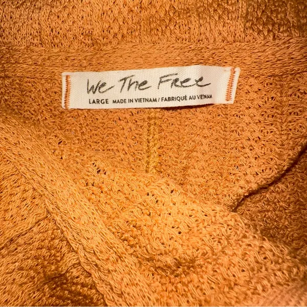 We The Free Now Drop Off Center Burnt Orange Copper Chunky Knit Sz Lg Oversized - Image 8