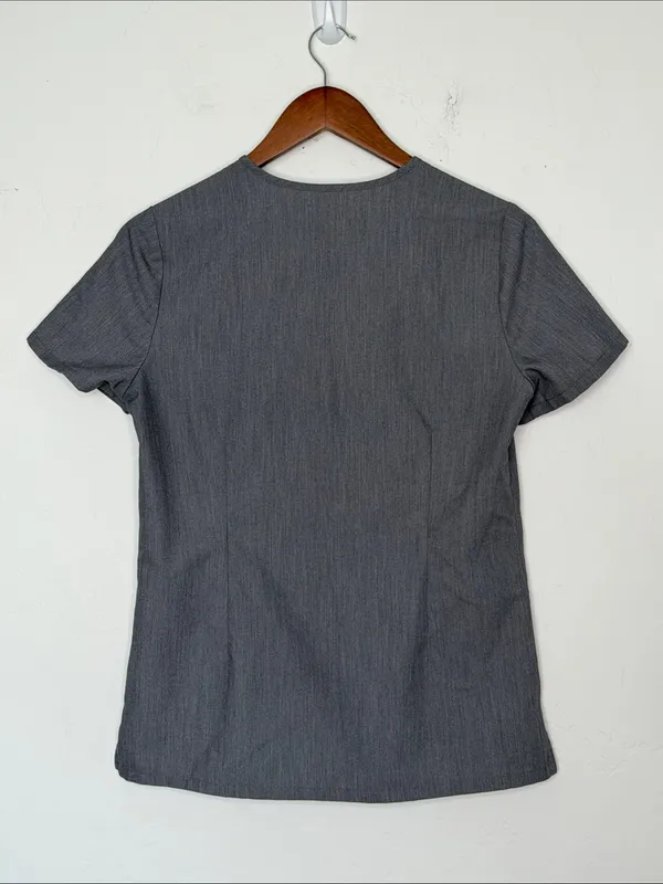 FIGS Catarina One-Pocket Scrub Top XS Graphite Gray V-Neck Medical Scrubs - Image 5