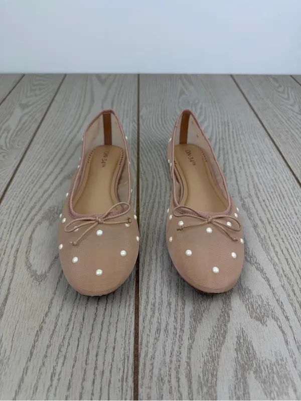 On 34th Women's Friyaa Mesh Ballet Flats 8.5M Nude White Pearl $69.50 - Image 2