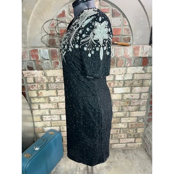 Ross formal dress prom beaded silk 1990s NWT - Image 6