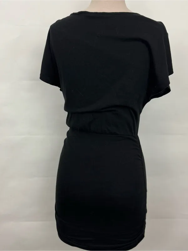 Victoria’s Secret black bodycon fitted ruched mini dress medium - Image 2