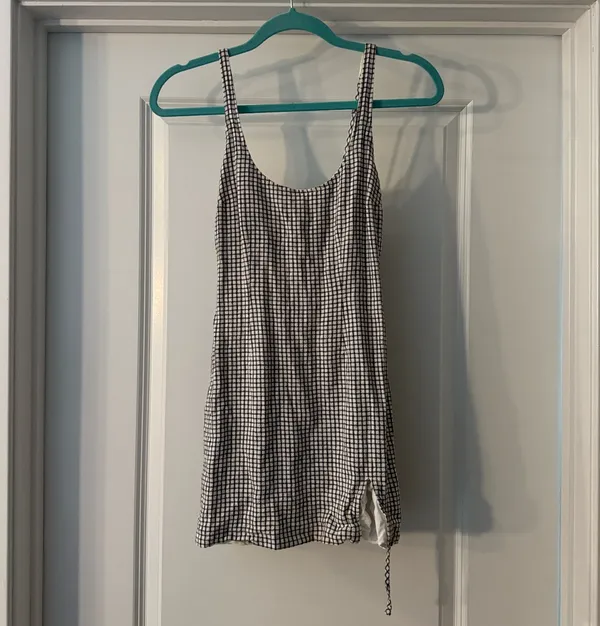 Abercrombie & Fitch 90’s Tank Gingham Linen Blend Mini Dress - Image 7