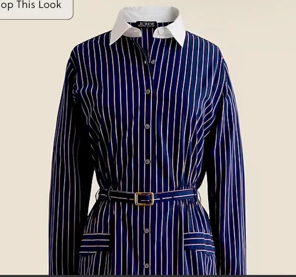 J.Crew Navy Striped Dress - Image 3