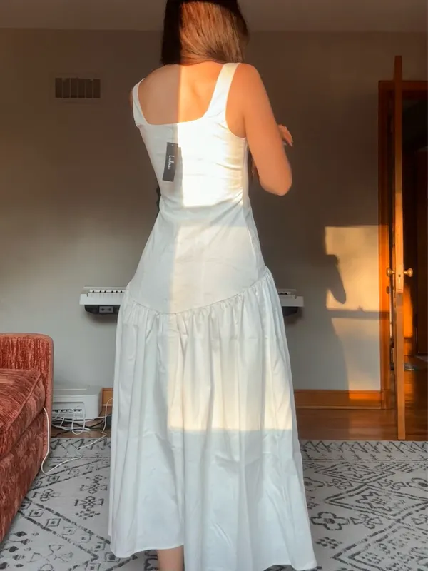 NWT Lulus White Corset Drop Waist Maxi Dress - Image 6