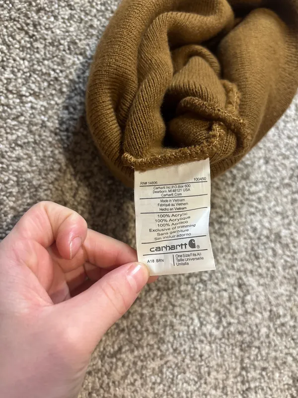 Carhartt Beanie Brown - Image 3