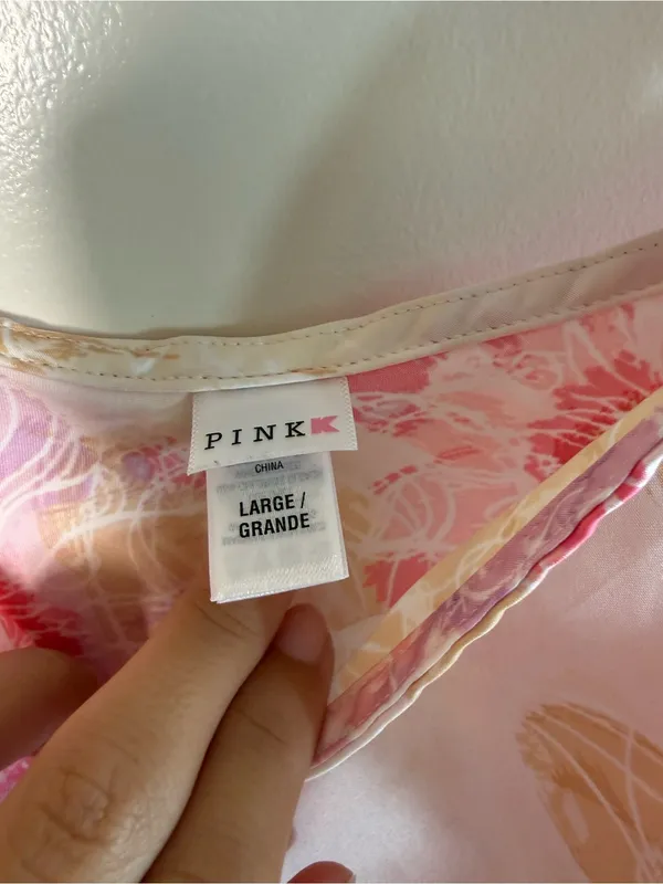 Vintage 2008 Victoria’s Secret PINK Floral Satin Slip Dress Large Y2K - Image 3