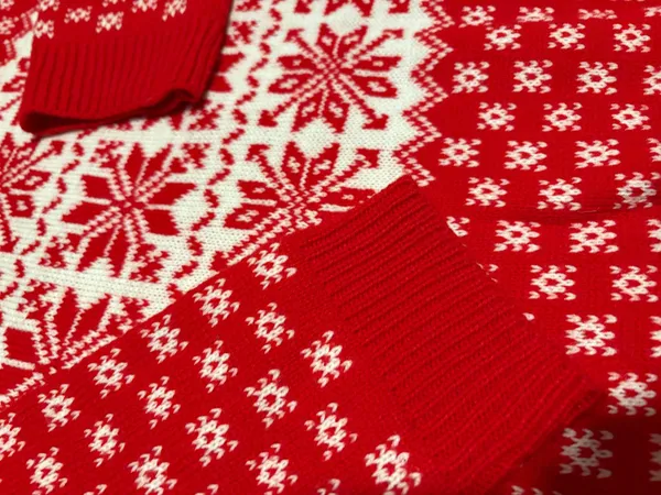 SheIn Red Snowflake Christmas Holiday Sweater - Image 3