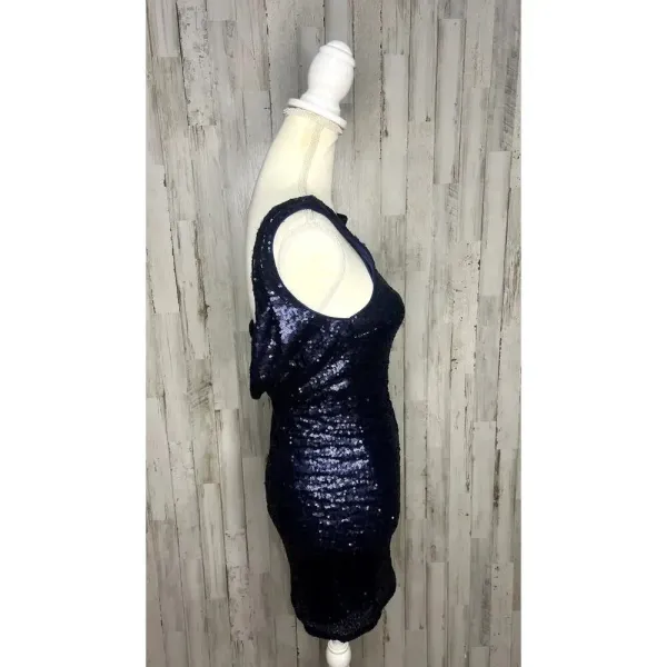 Lulus Women's Small Time to Shine Blue Sequin Bodycon Mini‎ Dress Party Cocktail - Image 8