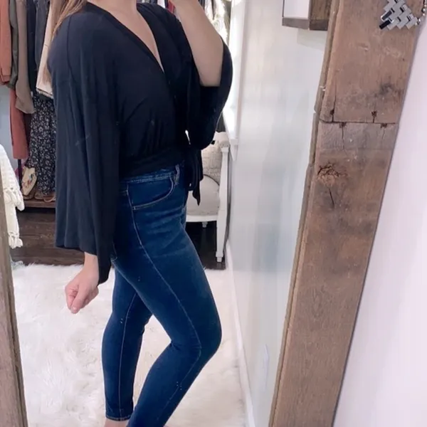 Free people black boho top size xsmall - Image 3