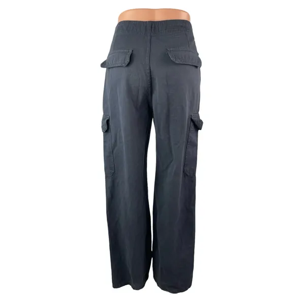 Zara Women's Black High Waisted Utility Straight Leg Y2k Trousers Pants Size 6 - Image 4