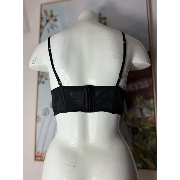 Victoria’s Secret Black Floral Sheer Mesh Dream Angels Triangle Bralette XL - Image 9