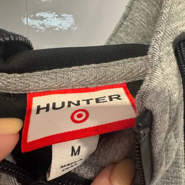 Hunter‎ Grey Zip-Up Hoodie with Black Trim - Image 3