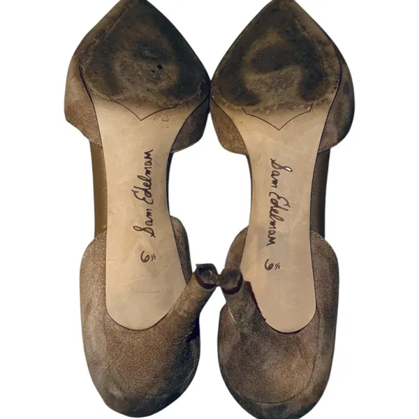 Sam Edelman Oatmeal Suede Telsa Heels - Image 9