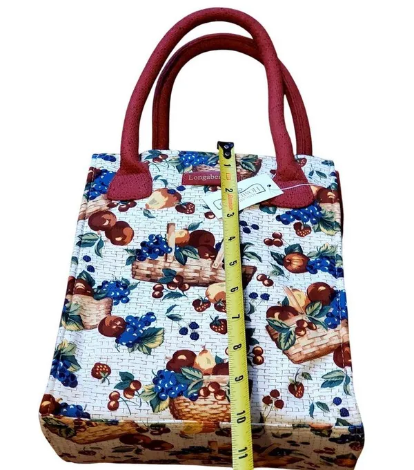 New Longaberger Homestead Collection Fruit Handbag Purse Tote Bag Small - Image 8