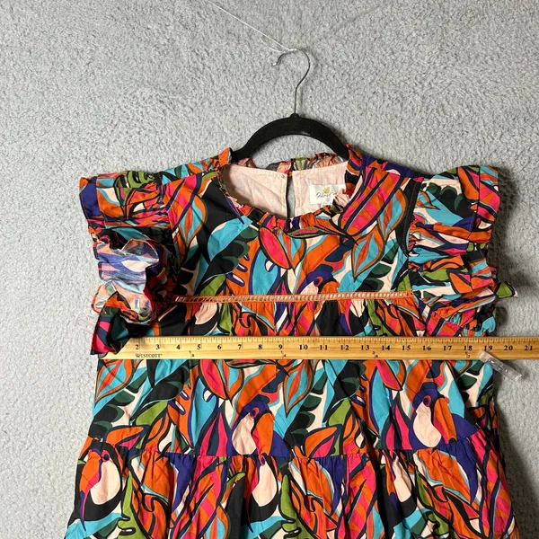 Palms Away Dress Womens‎ S Multicolor Short Sleeve Cotton Mini Summer Vacation - Image 9