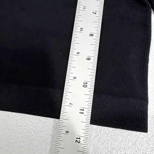 Zara Crop Top Crew Neck Pullover Stretch Long Sleeve Black Stretch Sz XS Stylish - Image 9