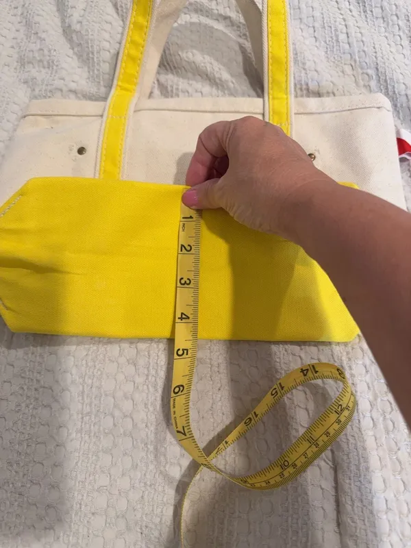 ShoreBags Canvas Boat Tote Bag with Crossbody Strap Yellow and Natural - Image 7