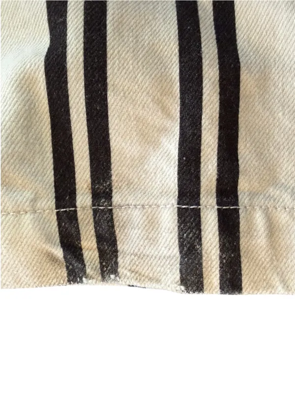 Reformation Logan Ultra High Rise Wide Leg Jeans Size 25 Black White Stripe - Image 9