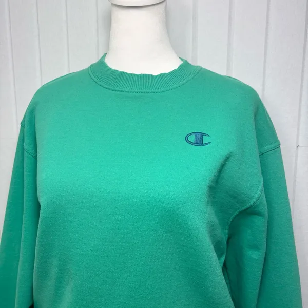 Champion crewneck‎ Vintage Green Sweatshirt Unisex Size S - Image 9