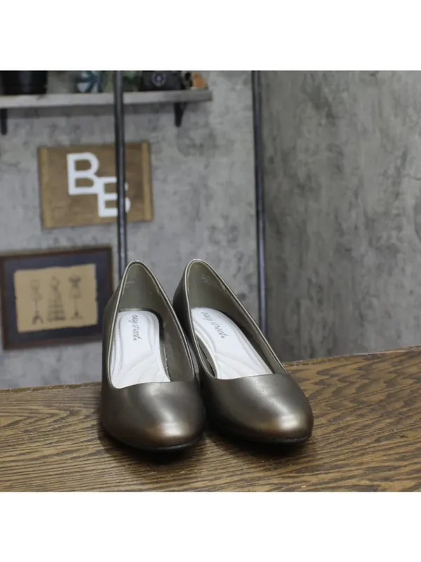 NWT Easy Street Womens Fabulous Round Toe Pumps FABULOUS Pewter Gray 9WW - Image 4