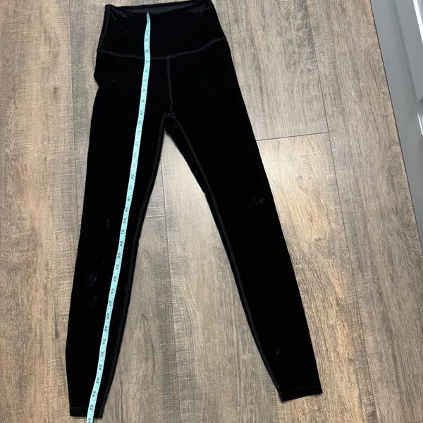 Beyond Yoga Crushed Velvet‎ High Waisted Leggings Black Athleisure Pants Small - Image 6