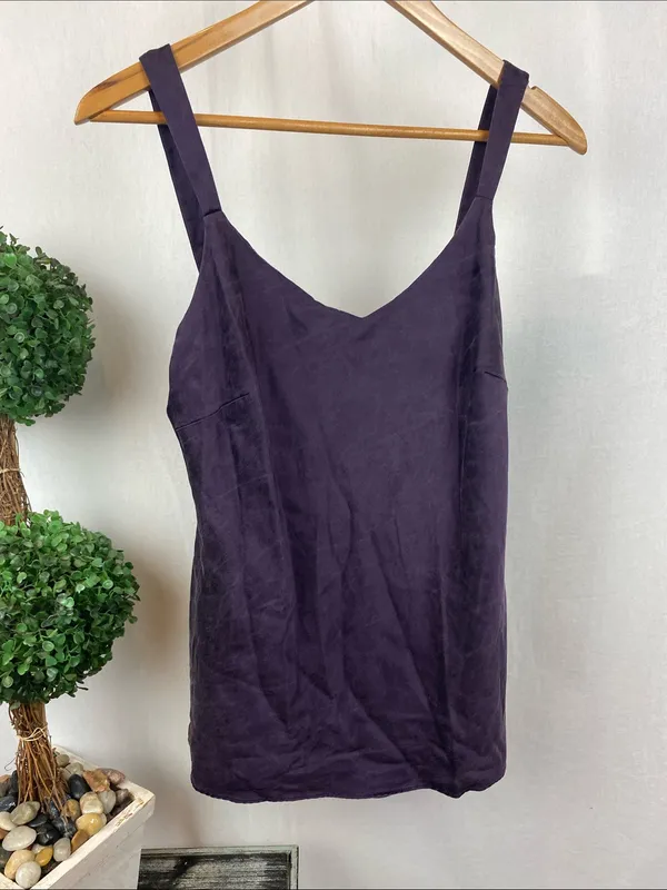 Lafayette 148 100% Silk Purple Sleeveless Tank Top 6 - Image 4