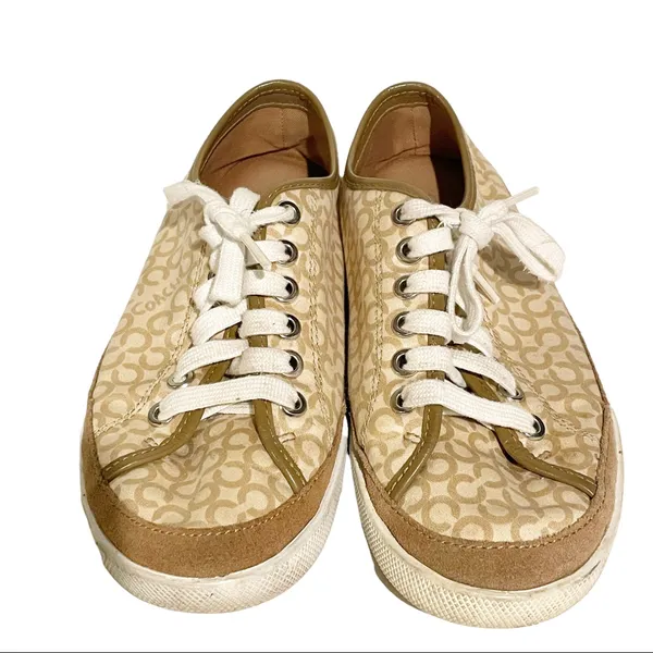 Coach Edith Women's 7.5 Tan‎ Brown Signature Print Sneaker A1244 - Image 3