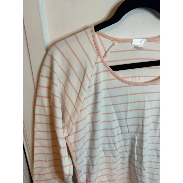 Lake Baby Pink Striped Pima Cotton Long Sleeve Pajama Top - Image 4
