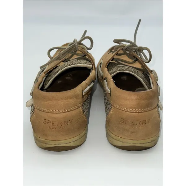 Sperry Women Tan/Beige Boat/Deck/Top Siders Shoes Loafers w/Leather Laces-Size 9 - Image 5