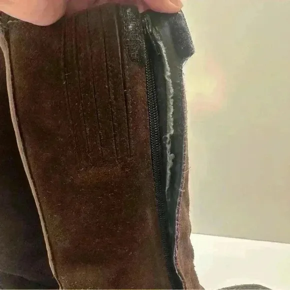 Lands’ End Suede Zip Up Boots‎ Women's 11B Brown Winter Comfy Boots - Image 9