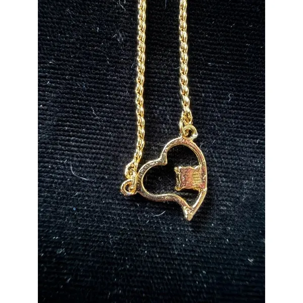 Gold Plated Heart Bracelet, Crystal, Made in Korea, 7" - Image 4
