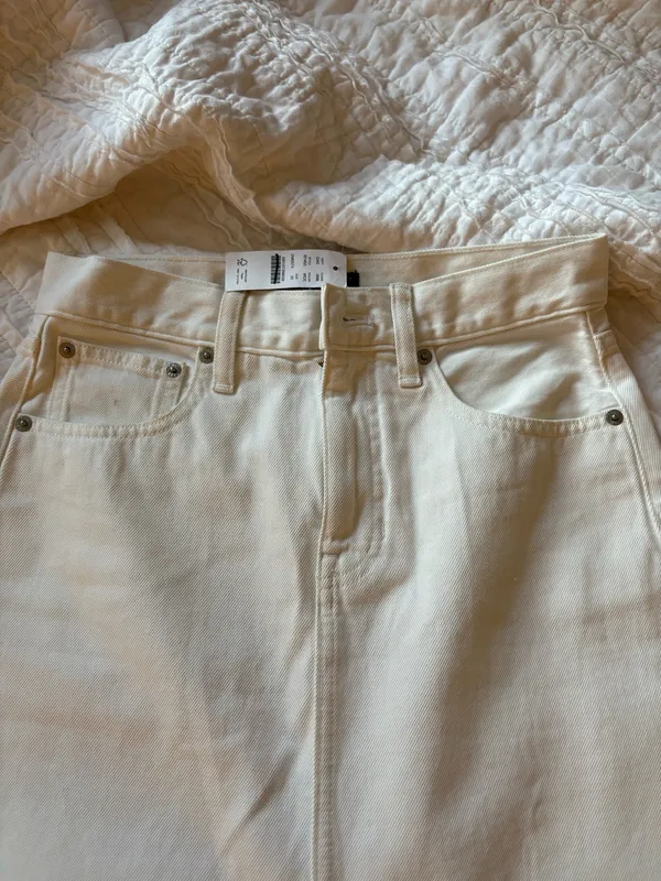 NWT J.Crew Maxi Denim Skirt White - Image 2
