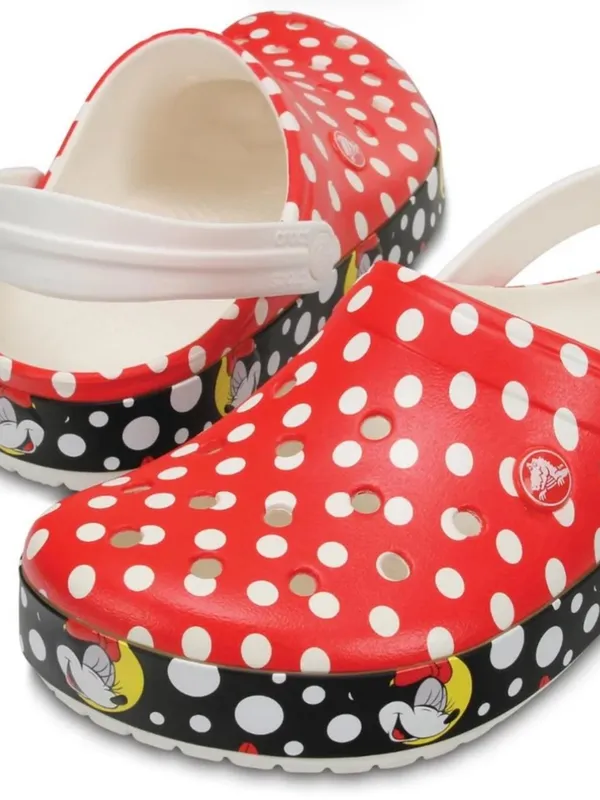 Crocs x-Disney crocband Minnie Mouse polka dot clogs women’s size 7 red white - Image 2