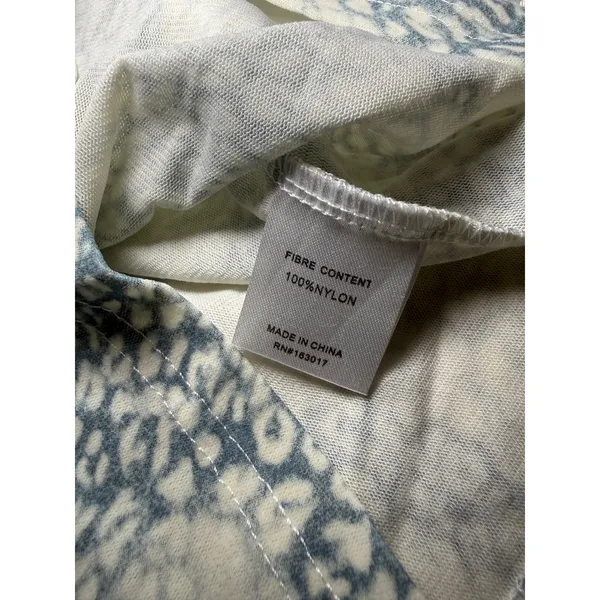 Princess Polly Blue Cream Animal Print Mesh Long Sleeve Size 4 Boho Indie Y2K - Image 8