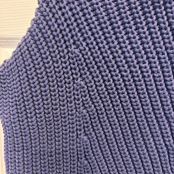 rag & bone Blue Chunky Knit Chevron Sweater Vest Sleeveless Crew Neck Small - Image 2