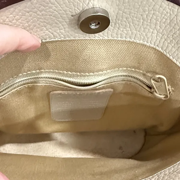 Elegant Cream and Brown Women's Handbag - Image 9