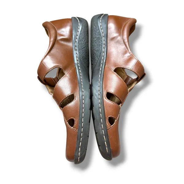 Naturalizer Fisherman Shoes Womens 7.5 Brown Leather Comfort Flats Mary Jane - Image 7