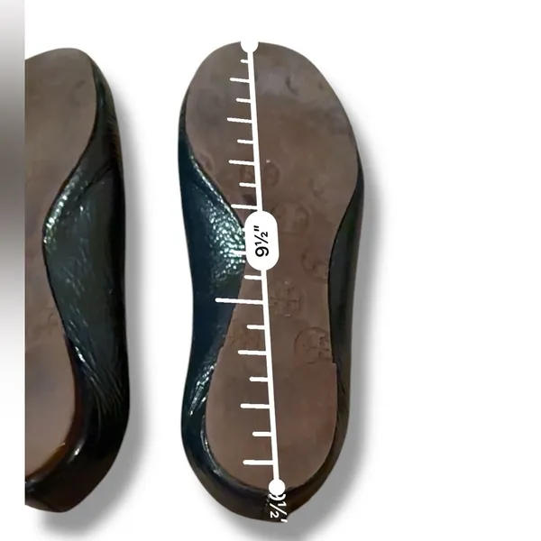 Tory Burch Minnie‎ Scrunch Navy Blue Leather Ballet Flats Sz 7 Estimated - Image 15