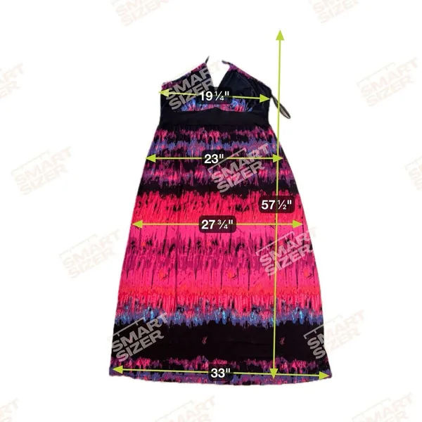 Baby Phat Womens Pink Black tie dye Sexy Flowy Maxi Halter Stretch 2X Dress #196 - Image 3