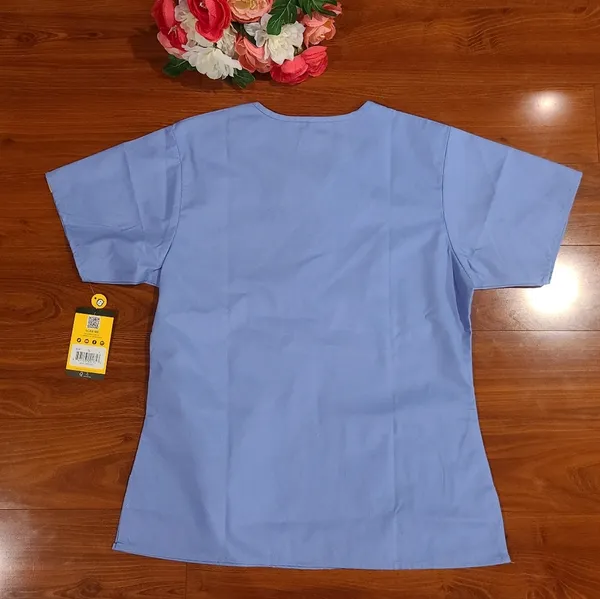 WonderWink Blue Scrub Top Size Small - Image 2