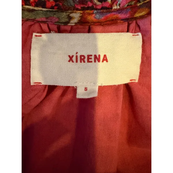 XIRENA Lucia Popover Blouse Womens Small Kaleidoscope‎ Puff Sleeve Boho Cottage - Image 9