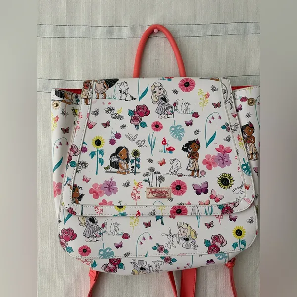 Disney Animators Collection Backpack Floral Princess Disney Store Exclusive(B154 - Image 2