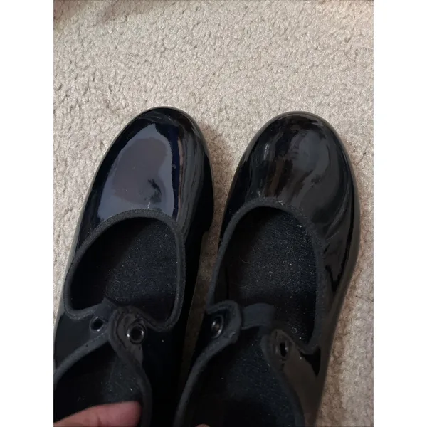 Capezio Tap Dance Shoes Sz 6 Black Patent Sleek Dancing Ballet Jazz Minimalist - Image 4